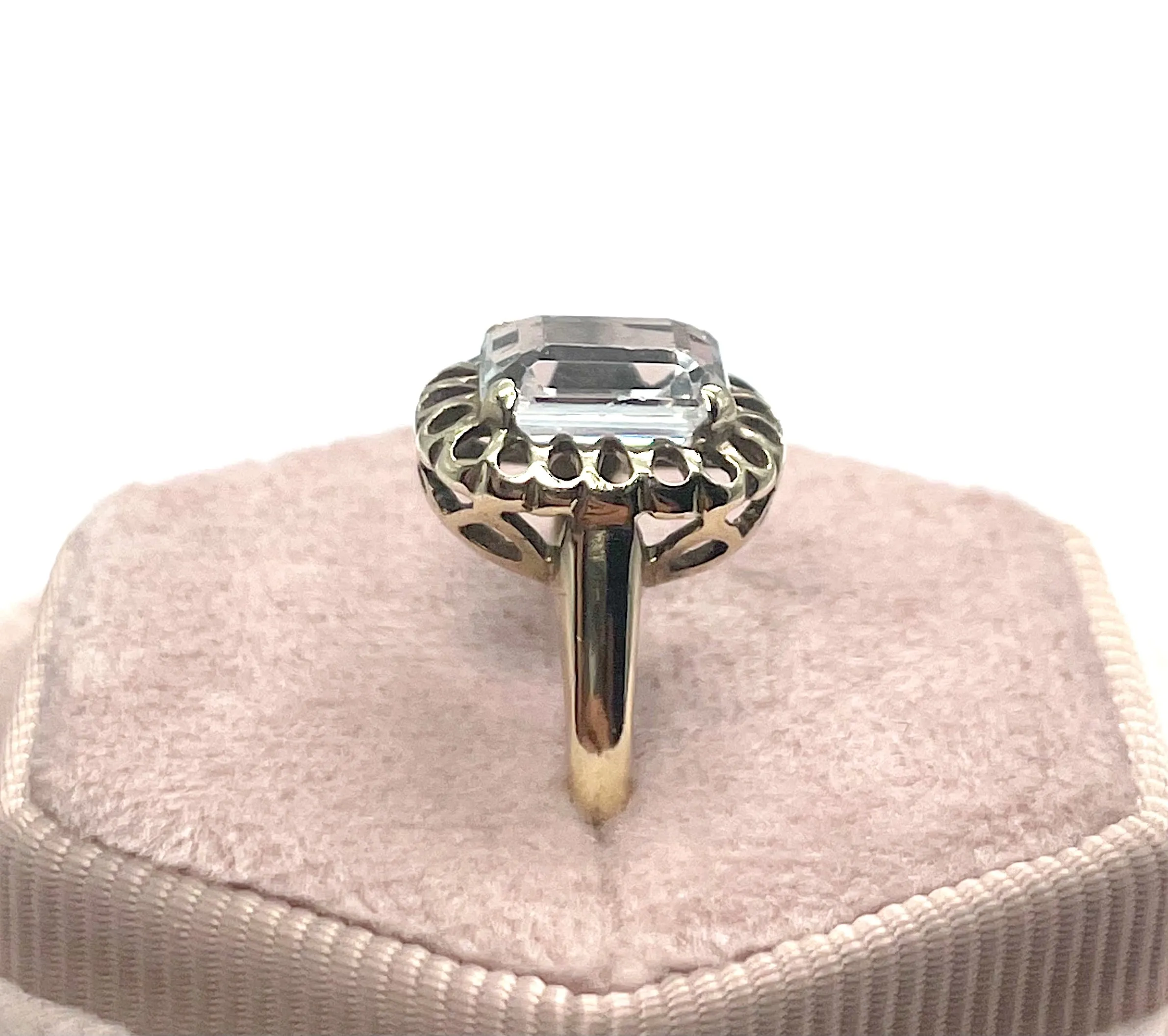 Yellow Gold Blue Topaz Ring  (Authentic Pre-Owned)