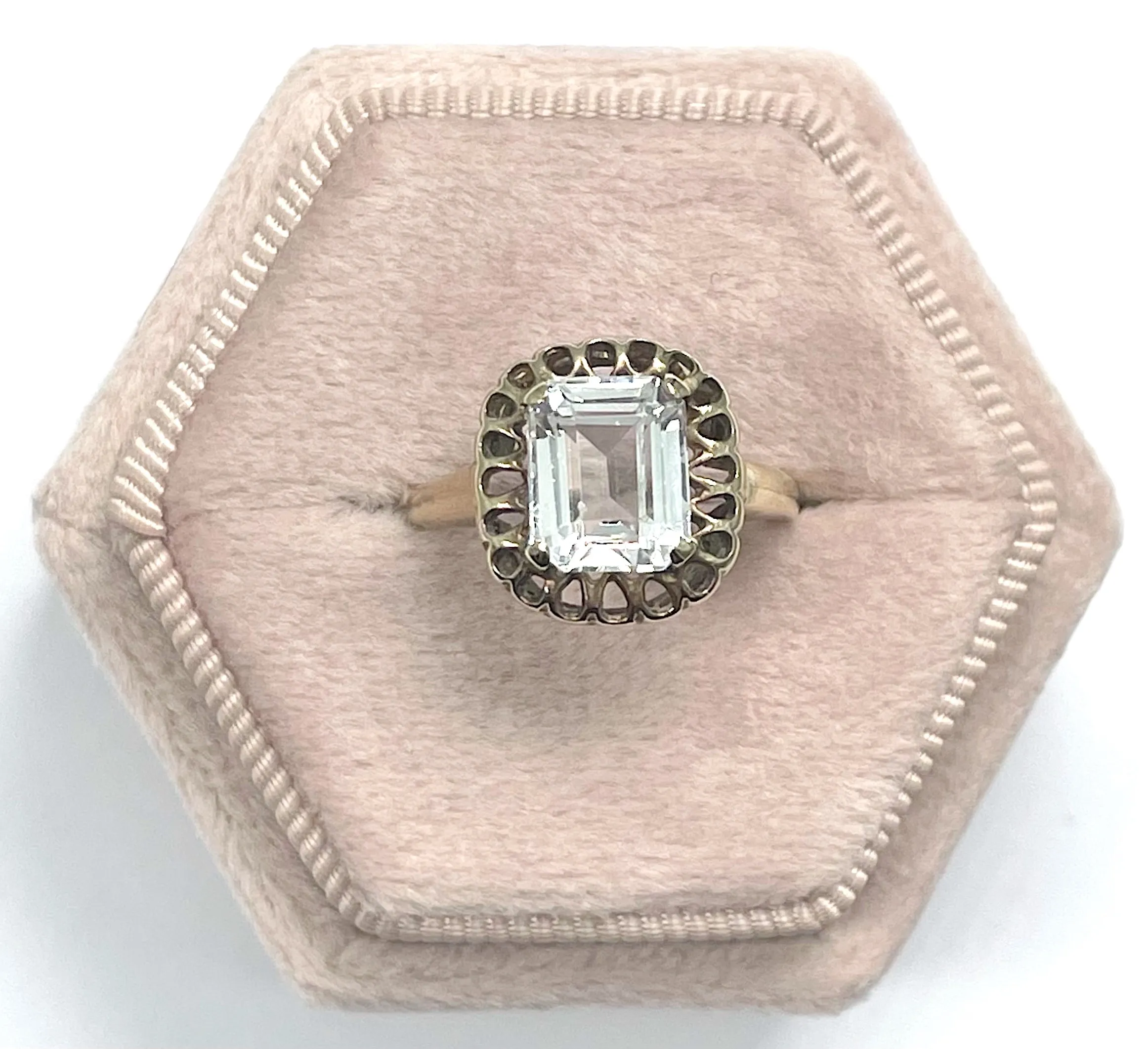 Yellow Gold Blue Topaz Ring  (Authentic Pre-Owned)